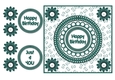 Butterfly background Circle Card Topper - Teal
