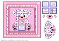 Elephant print Teddy Bear in Frame Card Topper - Pink Girl