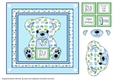 Elephant print Teddy Bear in Frame Card Topper - Blue Boy