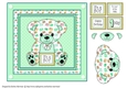 Elephant print Teddy Bear in Frame Card Topper - Green Boy