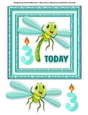 Baby Dragonfly Card Topper - Aqua