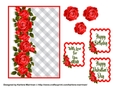 Roses on Gingham Card Topper - Red