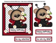 Sweet Little LadyBug Valentine or Birthday Card Topper