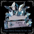 Scrappy Butterfly Mountain Fold Card - Blue