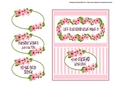 Striped Floral Card Topper - Pink