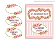 Striped Floral Card Topper - Peach