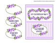 Striped Floral Card Topper - Mauve
