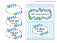 Striped Floral Card Topper - Blue