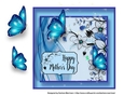 Beautiful Blue Butterfly Mothers Day Card Topper