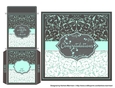 Elegant Wedding Card Topper & Wishing Well Money Envelope - Turquoise