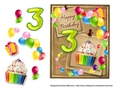 Birthday Bright Card Topper - 3rd Birthday