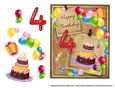 Birthday Bright Card Topper - 4th Birthday