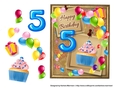 Birthday Bright Card Topper - 5th Birthday