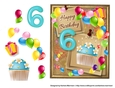Birthday Bright Card Topper - 6th Birthday