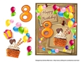 Birthday Bright Card Topper - 8th Birthday