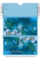 Teal Blooms Happy Birthday Money/Voucher Wallet/Pocket/Envelope