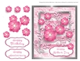 Beautiful Cut Flower Card Topper - Pink