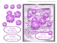 Beautiful Cut Flower Card Topper - Purple