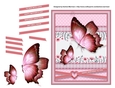 Butterflies are Salmon Pink Card Topper