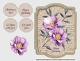 Vintage Handwritten Floral Card Topper - Purple