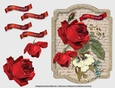 Vintage Handwritten Floral Card Topper - Red Rose
