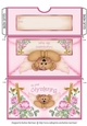 Pink Floral Bear Voucher/Money Envelope/Wallet/Pocket - Christening