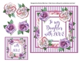 4 Flower Striped Card Topper & Gift Tag - Daughter