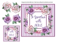 4 Flower Striped Card Topper & Gift Tag - Grandma