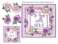 4 Flower Striped Card Topper & Gift Tag - Nan