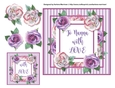 4 Flower Striped Card Topper & Gift Tag - Nanna