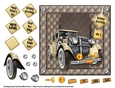 Male Car on Card Topper - Vintage Baby
