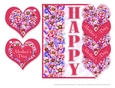 Mothers Day Heart card Topper and Gift Card. - Red