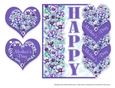Mothers Day Heart card Topper and Gift Card. - Purple