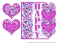Mothers Day Heart card Topper and Gift Card. - Pink