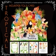 Colourful Tropical Mountain Fold Card.