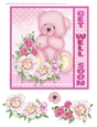 Pink Pastel Bear Card - Get Well Soon