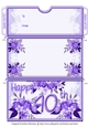 Age Floral Money/Voucher/Gift Wallet/Pocket/Envelope - 40th Birthday - Purple