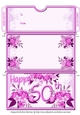Age Floral Money/Voucher/Gift Wallet/Pocket/Envelope - 50th Birthday - Pink