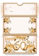 Age Floral Money/Voucher/Gift Wallet/Pocket/Envelope - 50th Birthday - Yellow