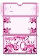 Age Floral Money/Voucher/Gift Wallet/Pocket/Envelope - 60th Birthday - Pink