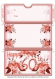 Age Floral Money/Voucher/Gift Wallet/Pocket/Envelope - 60th Birthday - Orange
