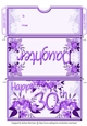 Age Floral Money/Voucher/Gift Wallet/Pocket/Envelope - 30th Birthday - Mauve
