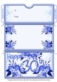 Age Floral Money/Voucher/Gift Wallet/Pocket/Envelope - 30th Birthday - Blue
