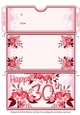 Age Floral Money/Voucher/Gift Wallet/Pocket/Envelope - 30th Birthday - Red