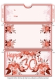 Age Floral Money/Voucher/Gift Wallet/Pocket/Envelope - 30th Birthday - Orange