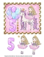 Pretty Unicorn Princess Card Topper - Age 5