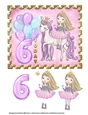 Pretty Unicorn Princess Card Topper - Age 6