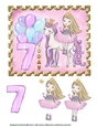 Pretty Unicorn Princess Card Topper - Age 7