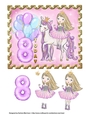 Pretty Unicorn Princess Card Topper - Age 8