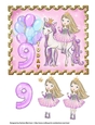 Pretty Unicorn Princess Card Topper - Age 9